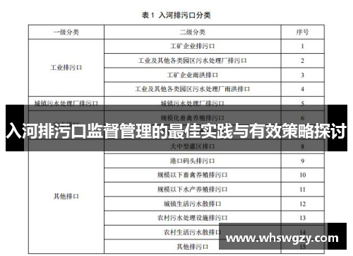 入河排污口监督管理的最佳实践与有效策略探讨