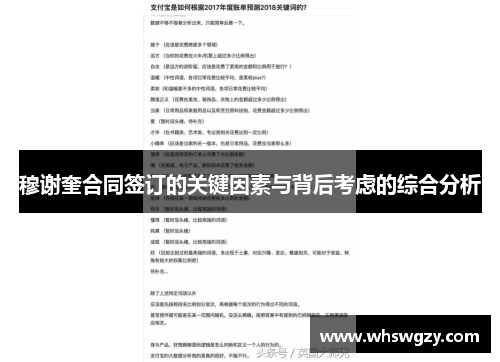 穆谢奎合同签订的关键因素与背后考虑的综合分析